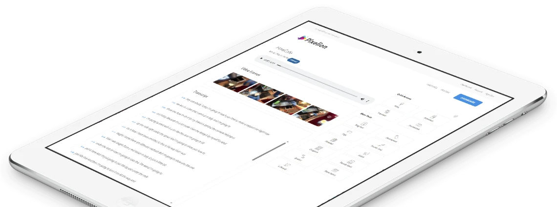 Pixelion video-to-content workflow illustration