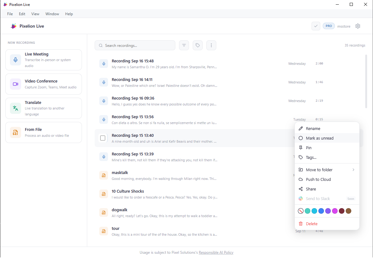 Pixelion Live desktop app for Windows